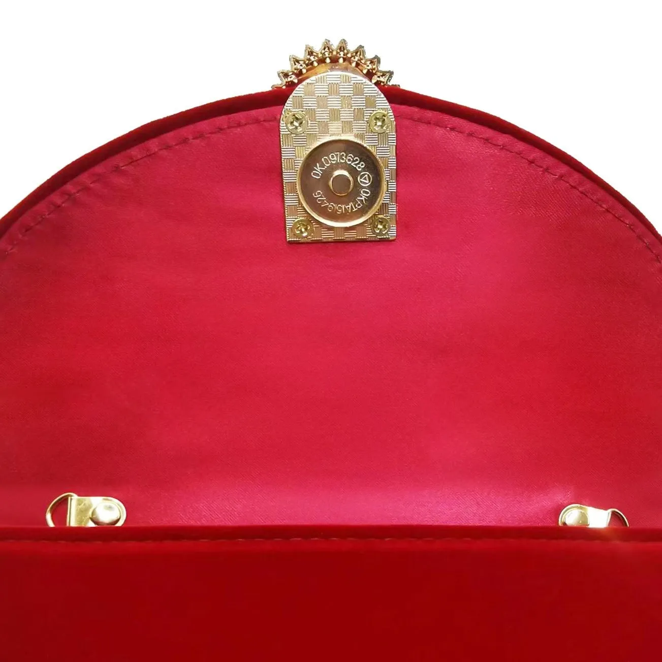 Priscilla Red Velvet Handbag