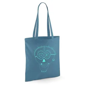 Punk Skull tote bag, airforce blue