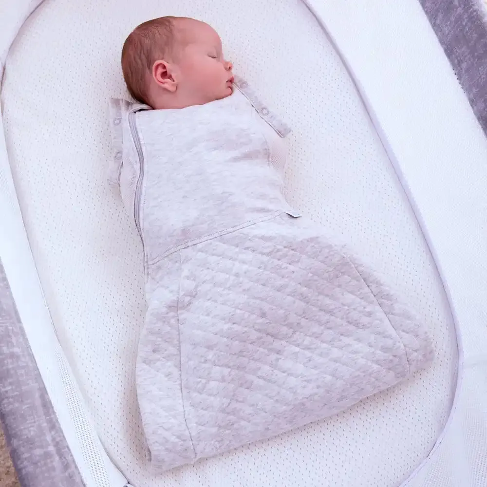 Purflo Swaddle to Sleep Bag 0.5 Tog - Minimal Grey