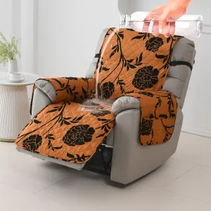 Quilted Recliner Water Repellent & Waterproof Cover for Small / Large - Copper Brown Floral