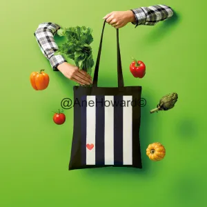 RED HEART & STRIPES Shopper Tote Bag