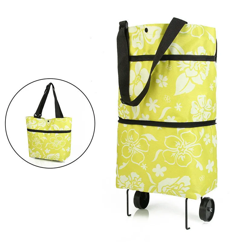 Reusable Foldable Shopping Bag with Wheels – Convertible Cart Tote