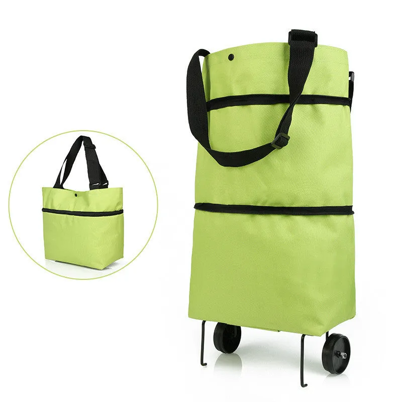 Reusable Foldable Shopping Bag with Wheels – Convertible Cart Tote