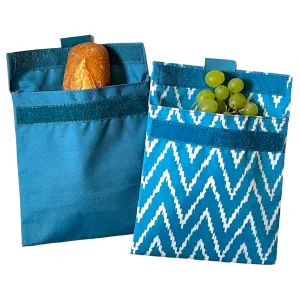 Reusable Sandwich Bag - Set of 2 - Peacock & Zig Zag Pochettes