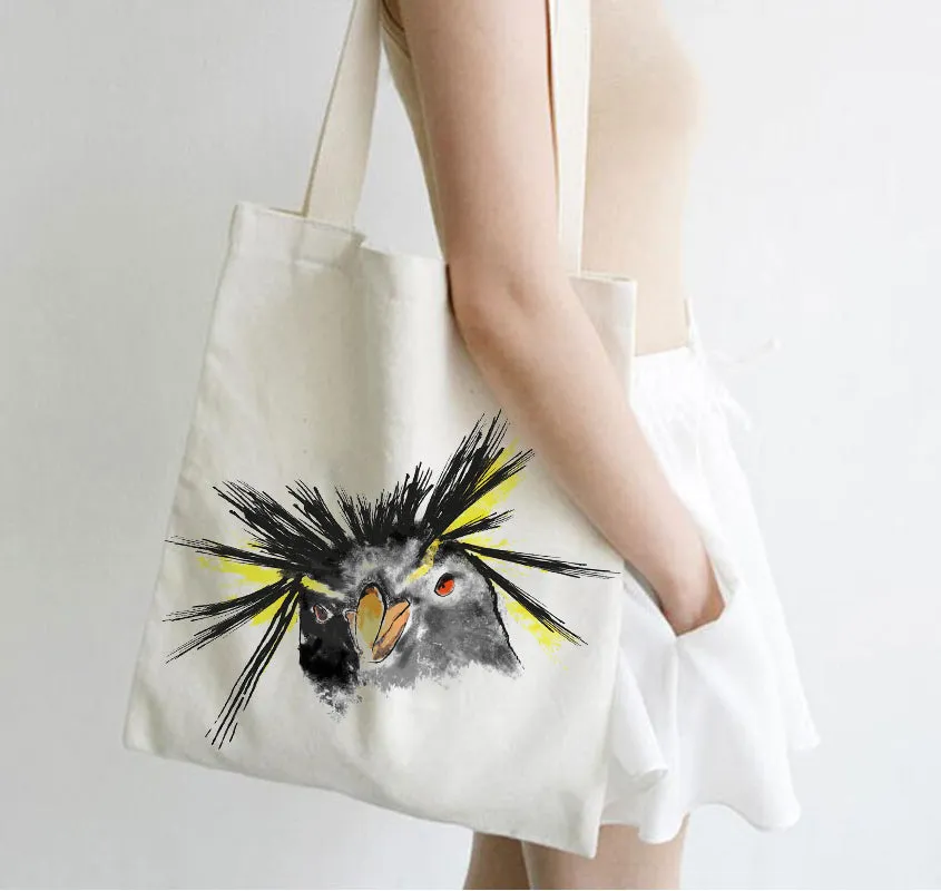 Rockhopper penguin tote bag