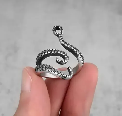 SILVER OCTOPUS - WATERPROOF SILVER RING