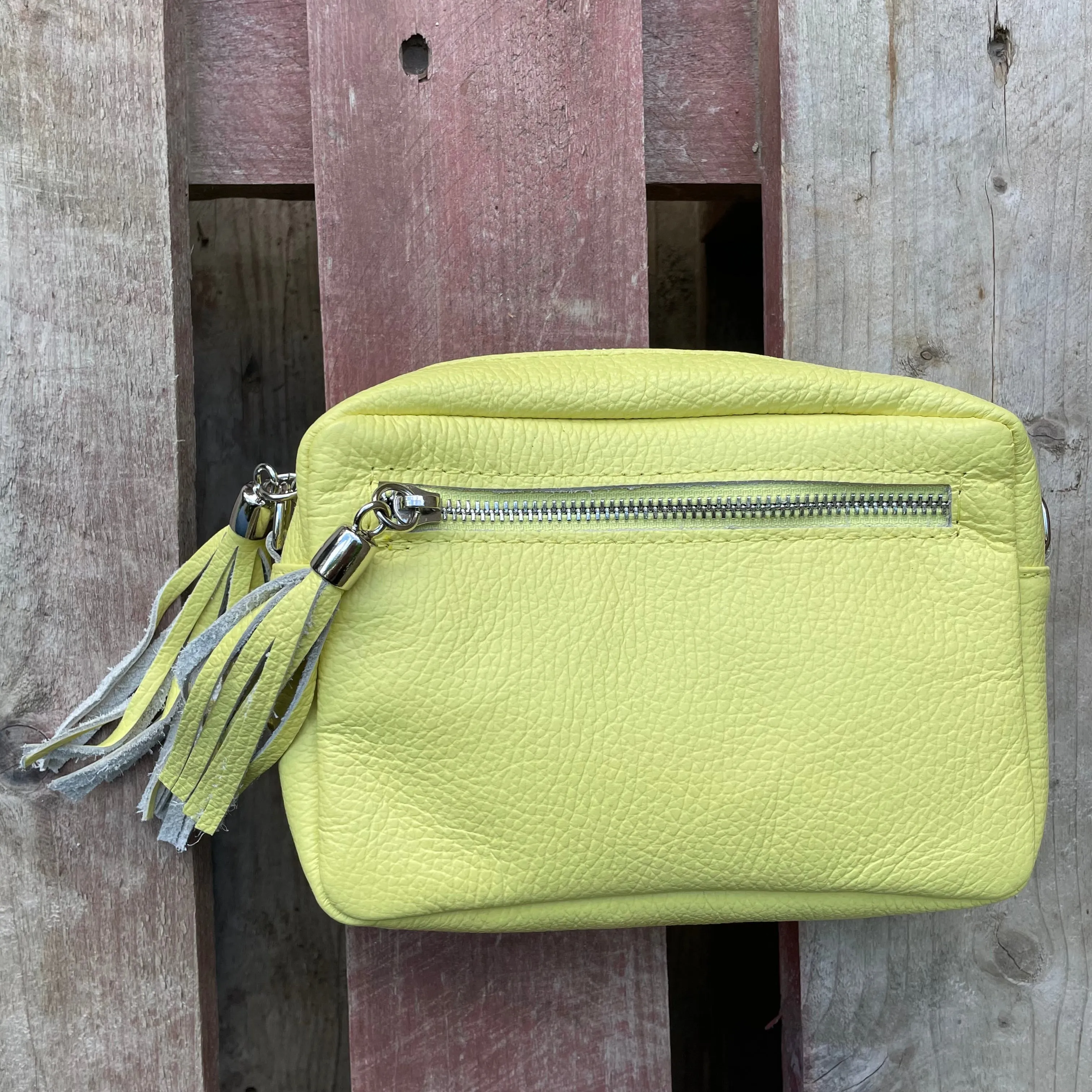 Small Leather Camera Bag - Sherbet