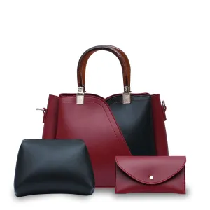 SplitChic Maroon 3pc Bagset