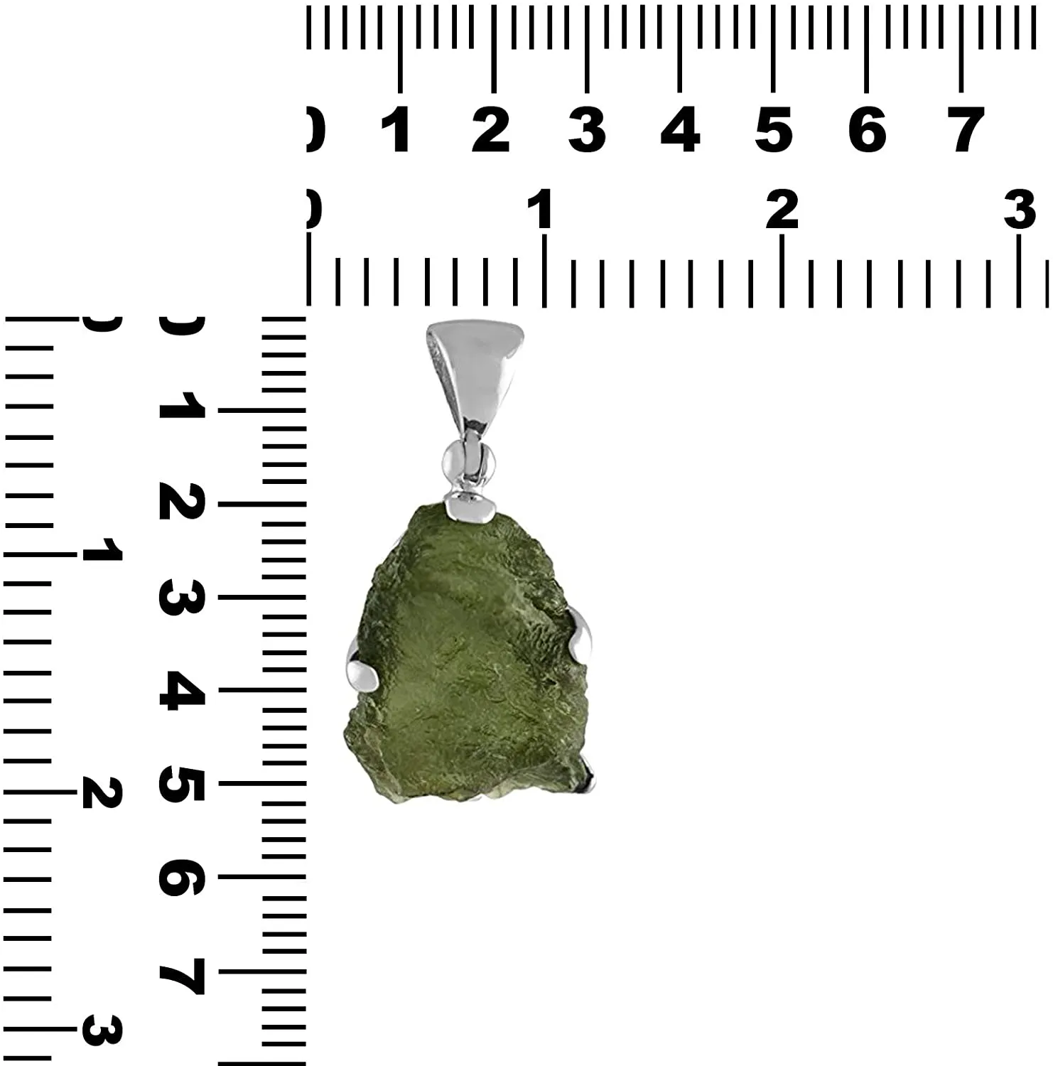 Starborn Sterling Silver Natural 40  carat Moldavite Pendant