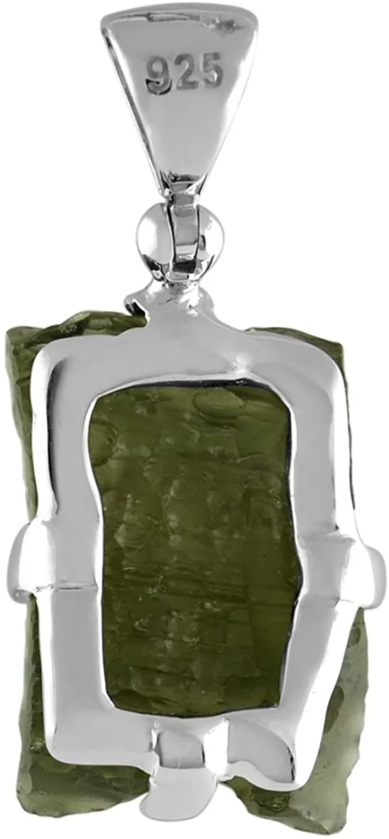 Starborn Sterling Silver Natural 40  carat Moldavite Pendant