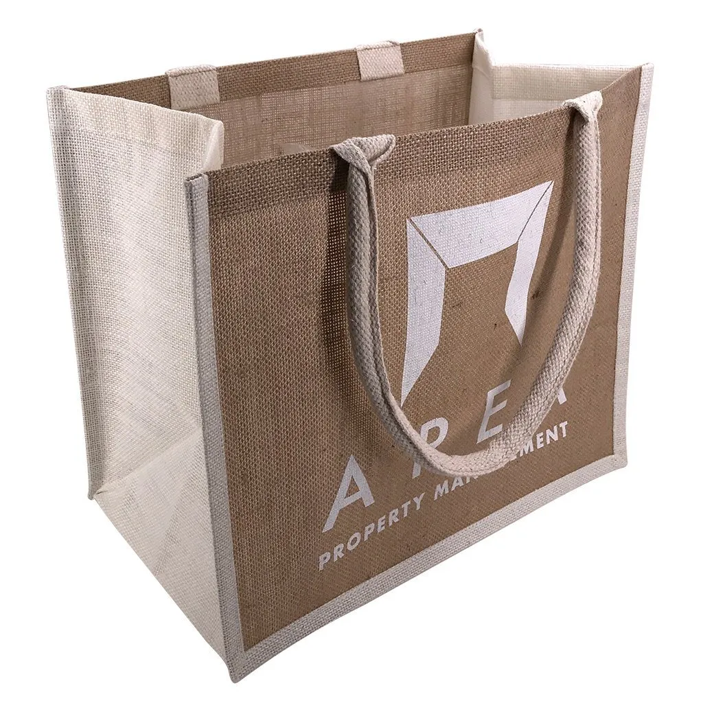 Stock Jute Shopper With Large Gusset-Coloured(SJB-08T)