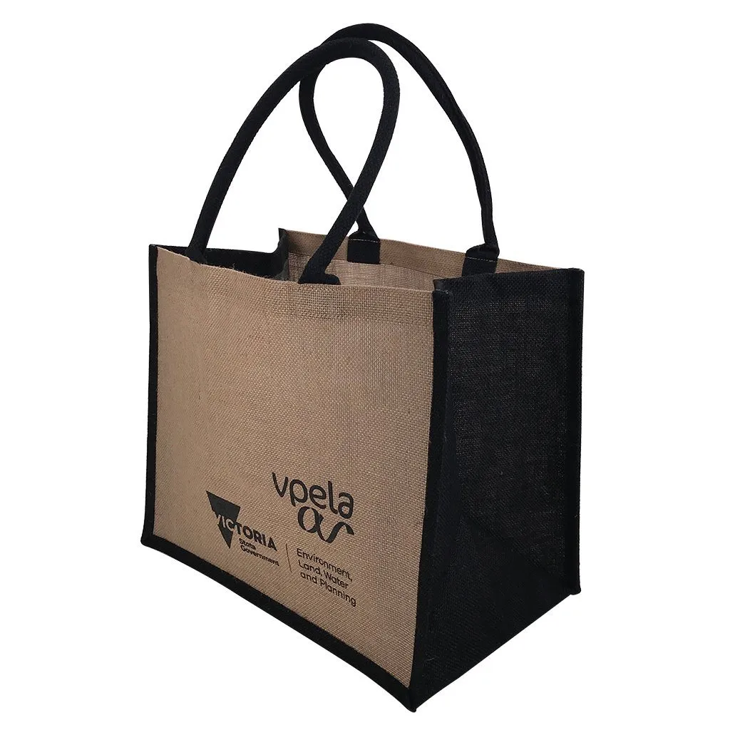 Stock Jute Shopper With Large Gusset-Coloured(SJB-08T)