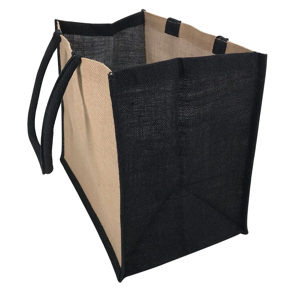 Stock Jute Shopper With Large Gusset-Coloured(SJB-08T)