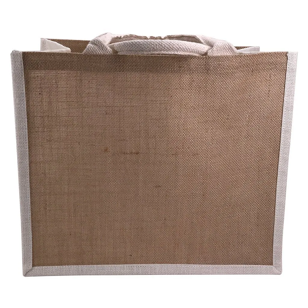 Stock Jute Shopper With Large Gusset-Coloured(SJB-08T)