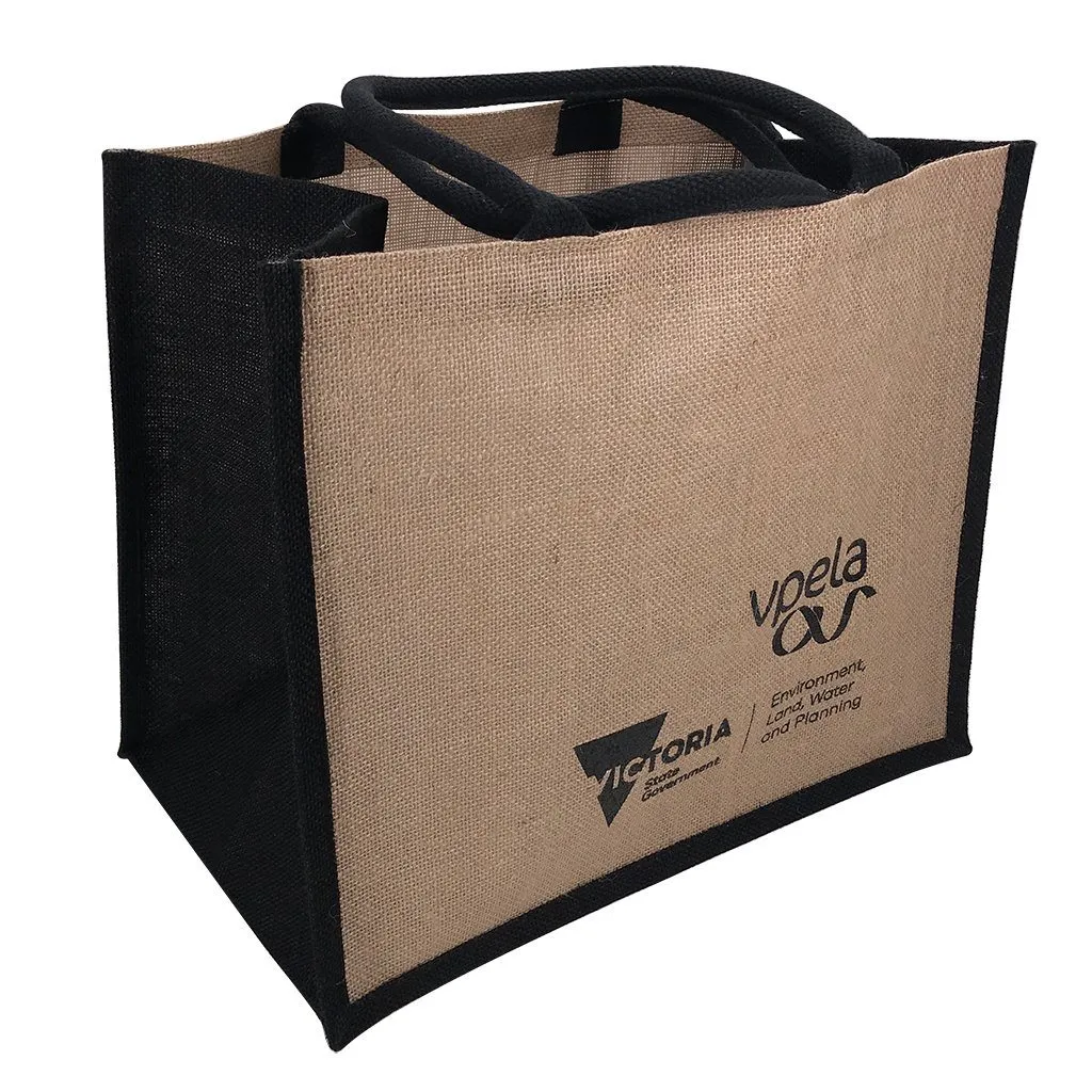 Stock Jute Shopper With Large Gusset-Coloured(SJB-08T)