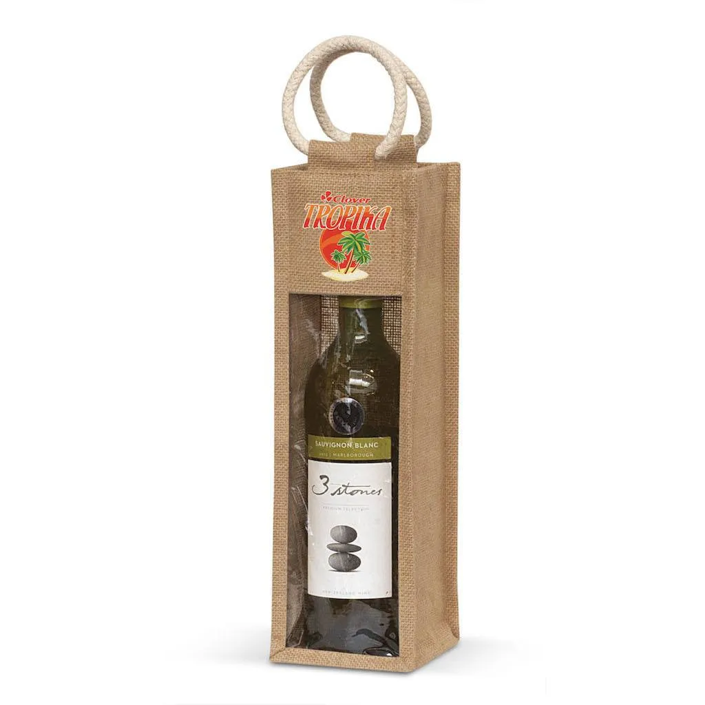 Stock Jute Wine Carrier With PVC(SJB-14T)