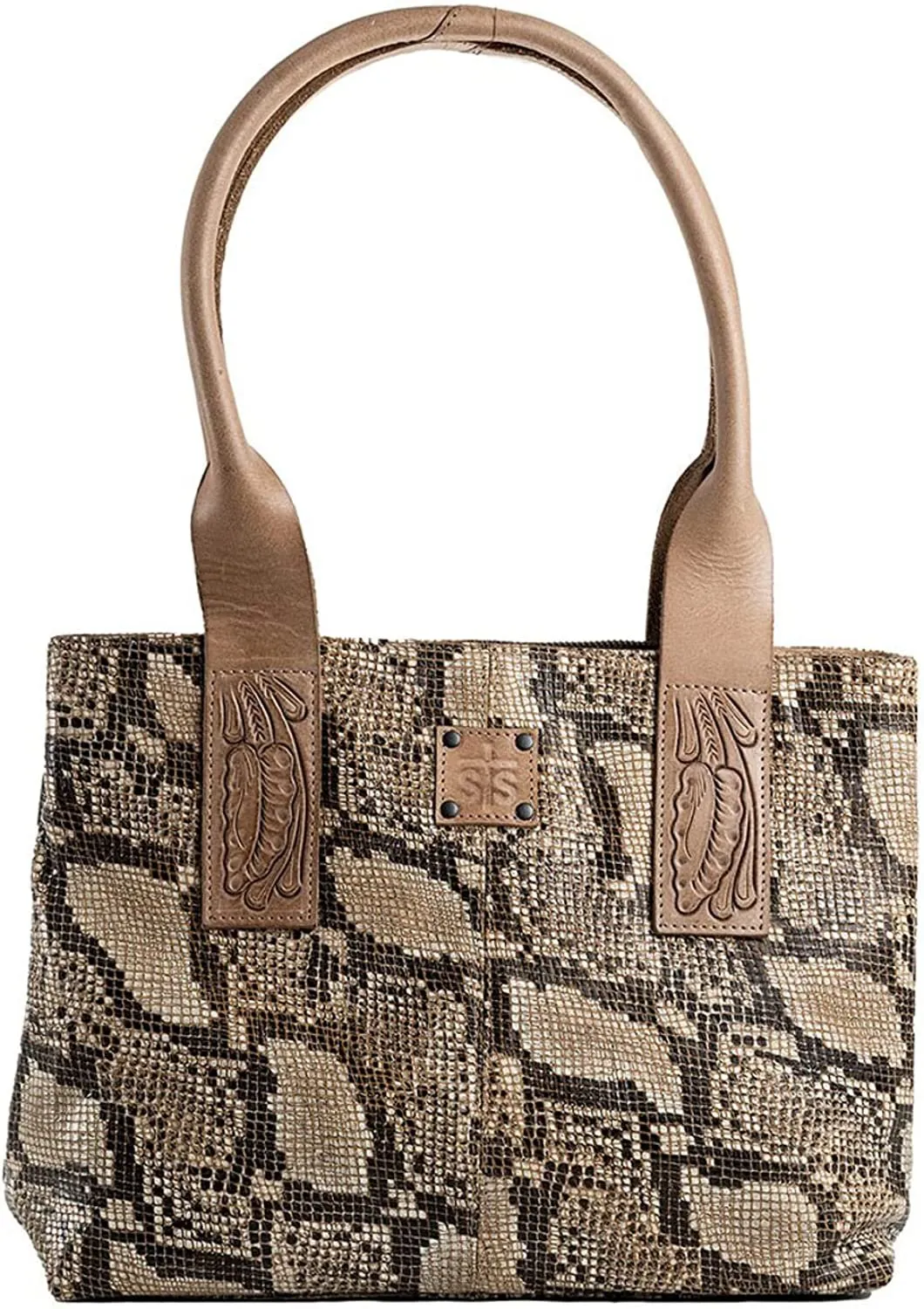 STS Ranchwear Stella Leather Snake Print Tote