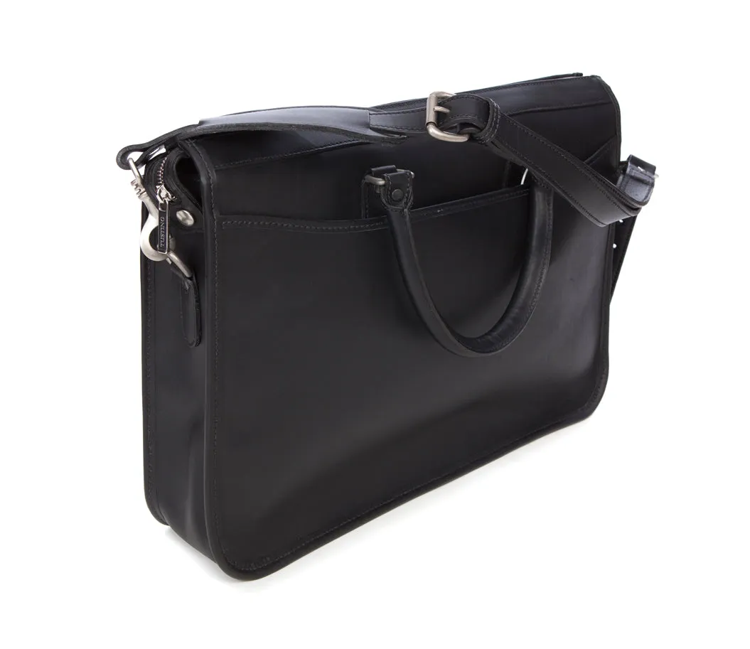 Tusting - Marston Briefcase - Black Bridle Leather