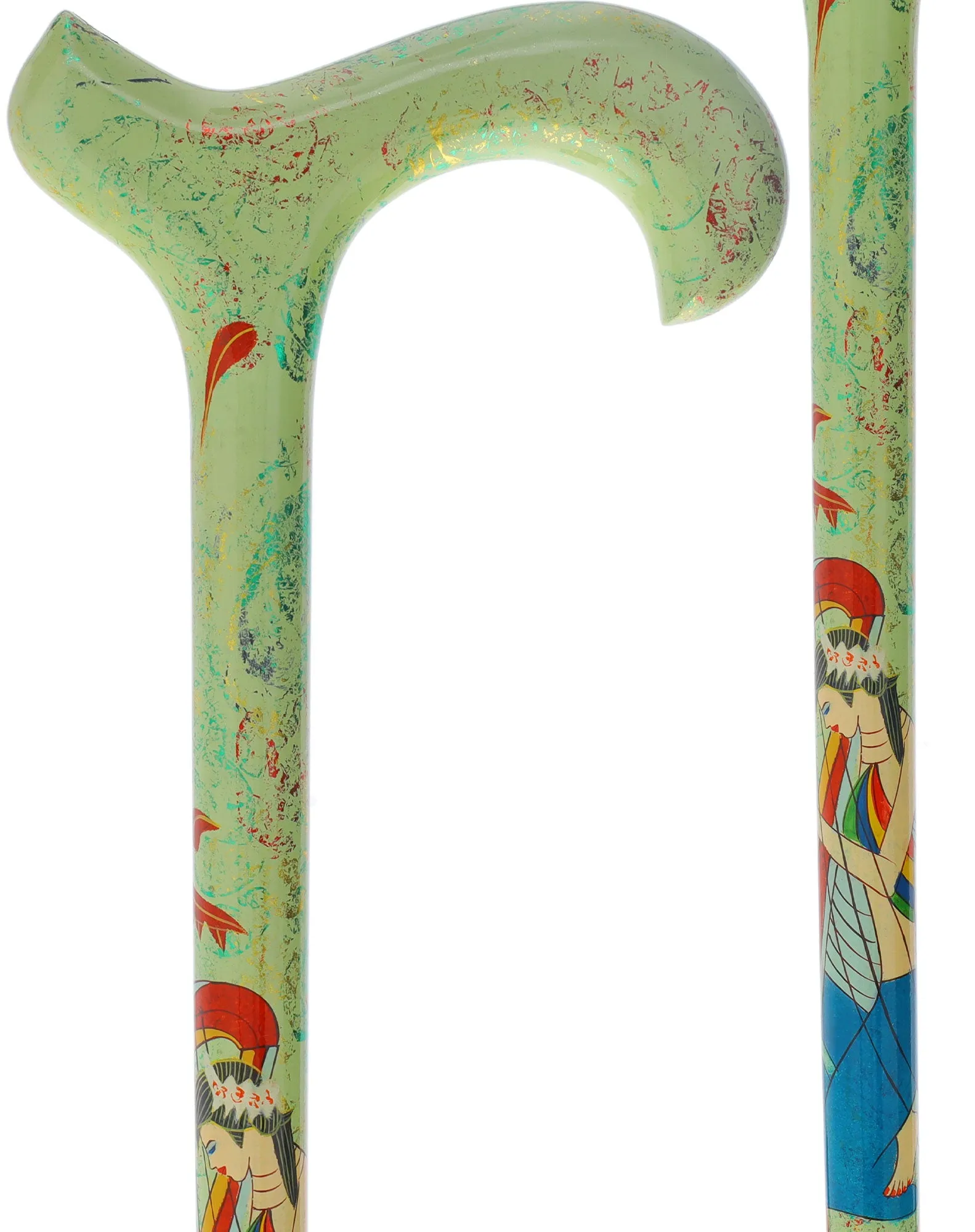 Unique Single Item Listing: Hand Painted Chinese Walking cane