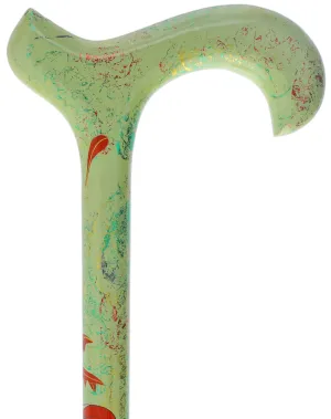 Unique Single Item Listing: Hand Painted Chinese Walking cane