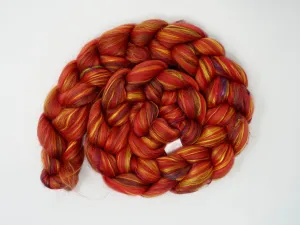 Vermillion- Pigments- Merino, Sari Silk, Mulberry Silk & Llama. 100g