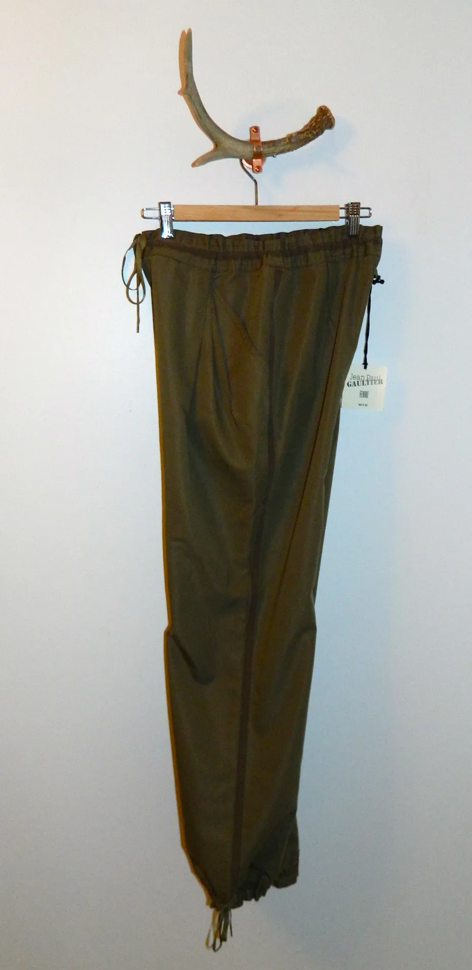 vintage 1990s Jean Paul GAULTIER pants / olive tuxedo trousers US 6