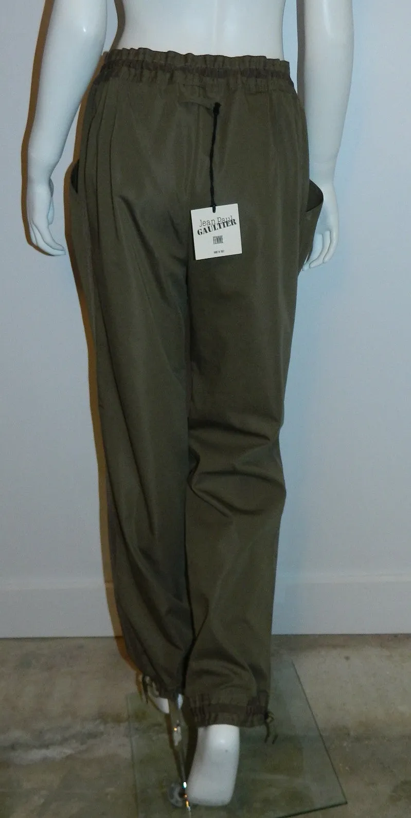 vintage 1990s Jean Paul GAULTIER pants / olive tuxedo trousers US 6