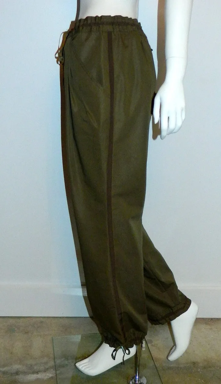 vintage 1990s Jean Paul GAULTIER pants / olive tuxedo trousers US 6