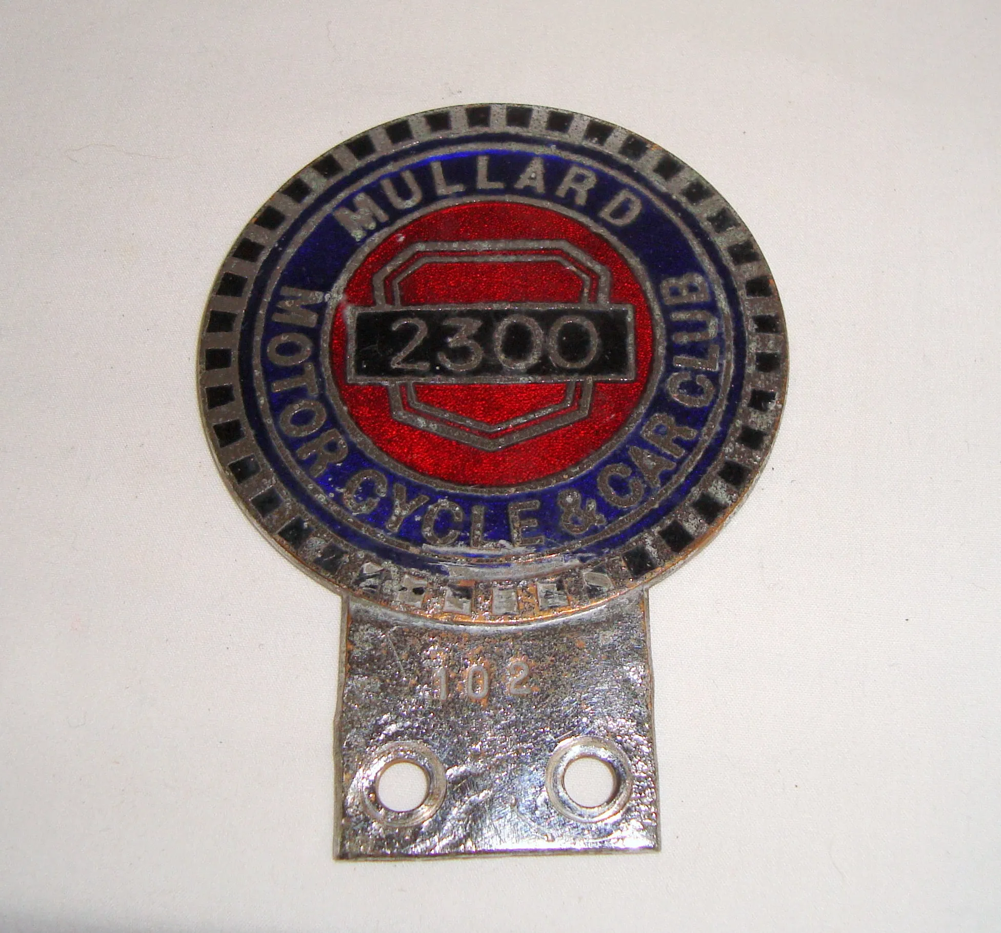 Vintage Car Badge Mullard 2300 Motorcycle & Car Club