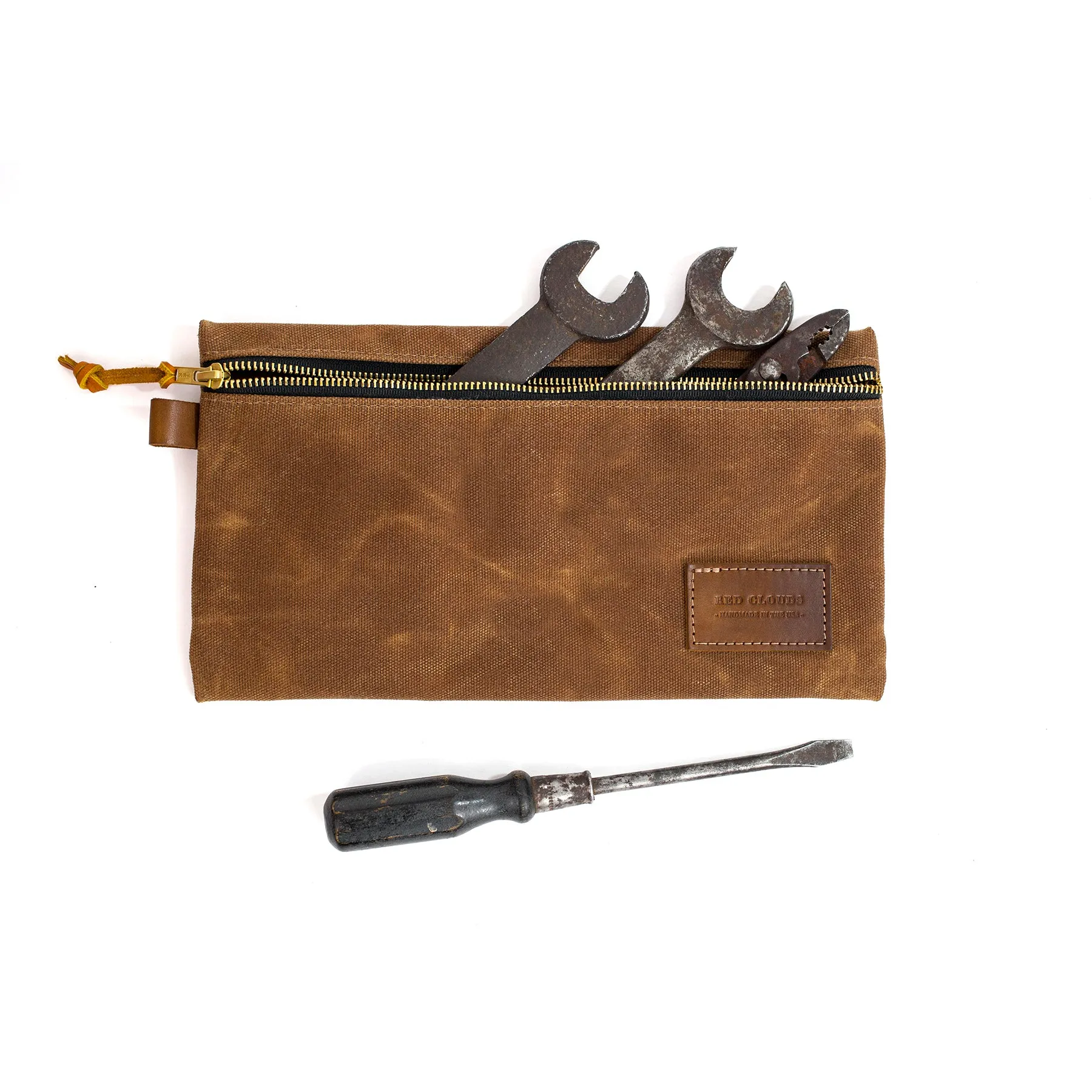 Waxed Canvas Tool Pouch - Brush Brown