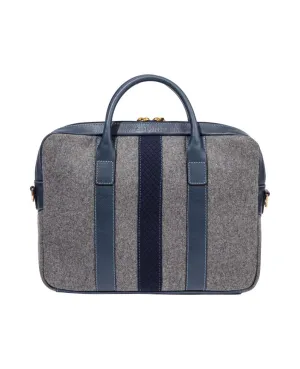 Wool Briefcase  Grey & Navy